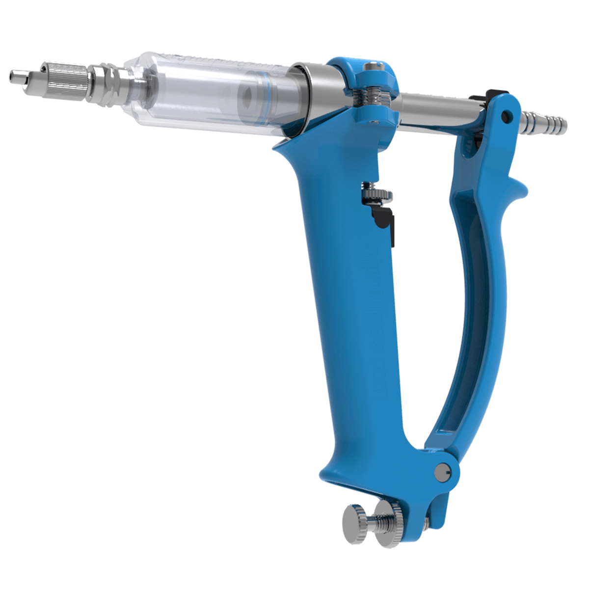 NJ Phillips 10ml Auto Vaccinator - front view with clear cylinder and ergonomic handle.