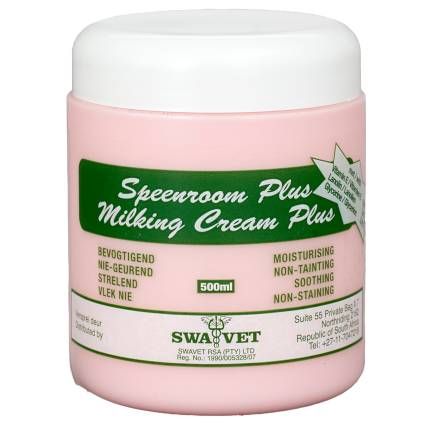 SWAVET Milking Cream Plus Pink - High-quality udder care product for improved udder health and milk quality.