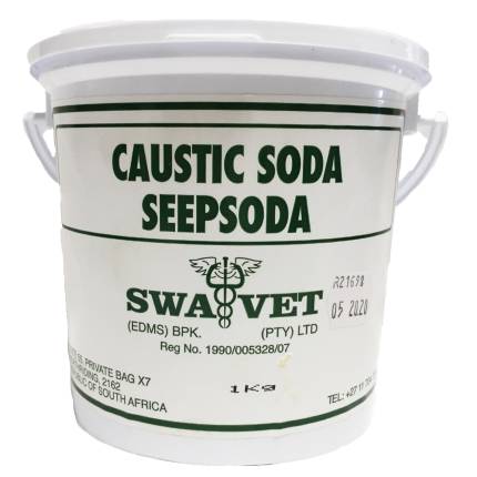 "Caustic Soda - Versatile agricultural product in 1kg, 5kg, and 25kg packages."
