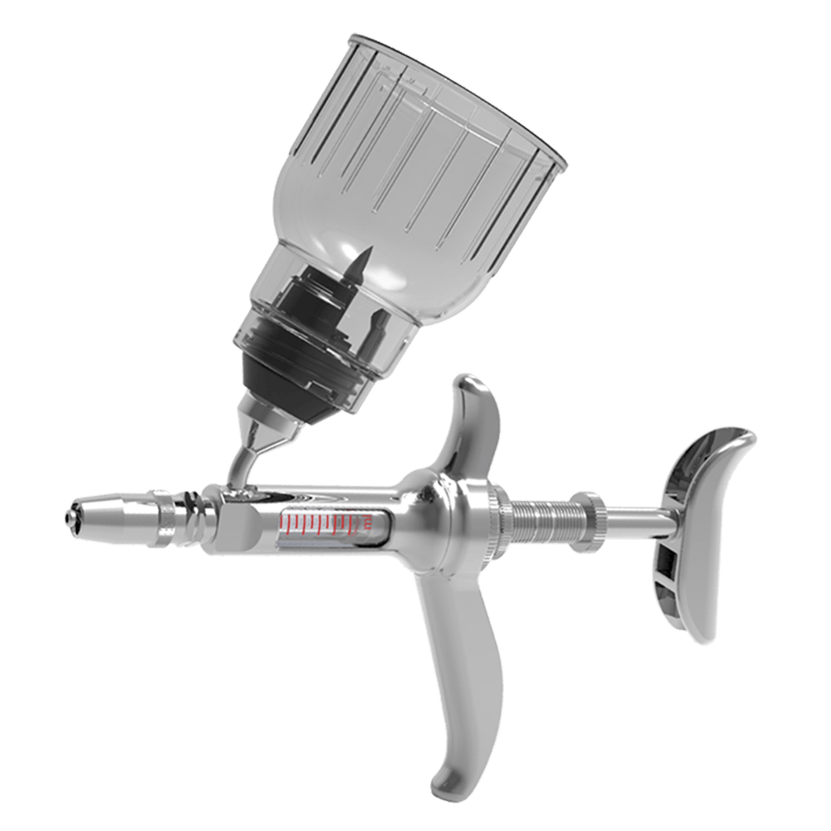 NJ Phillips BCA syringe - Durable and accurate metal syringe for livestock vaccination and healthcare.