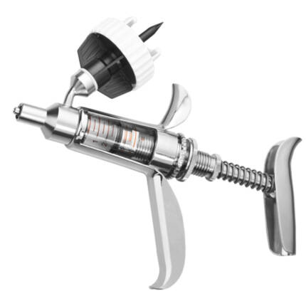 HSW Ferro-Matic Syringe - Metal/Glass Version with Durable Piston Rod - Suitable for Cattle, Pigs, Goats, and Sheep