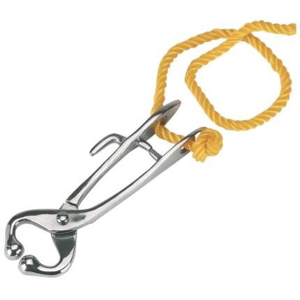 Stainless steel Bull Nose Holder with Rope, a reliable and durable livestock handling tool for cattle, cows, and bulls.